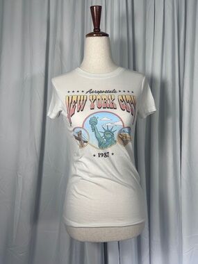 Aeropostale White New York City Vintage Graphic Tee